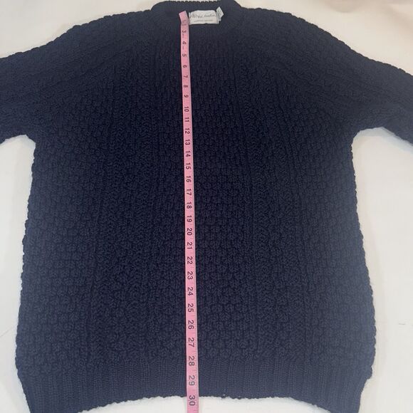 Patrick Malin Donegal Ireland Wool Cable Knit Fisherman Sweater Blue Men's XL - Picture 5 of 8